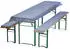 NYVI Bierbankauflagen Set 130x70cm Blau Kariert