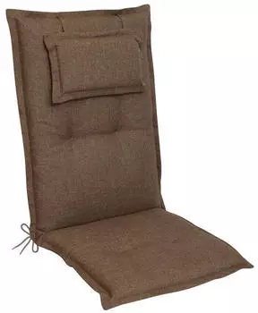 Gardissimo Hochlehner-Auflage mit Kopfpolster, Olefin, 8cm, Taupe (2090)