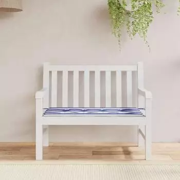 vidaXL Gartenbank-Auflage Blau&Wei&szlig; Gestreift 100x50x4cm Oxford-Gewebe (361113)
