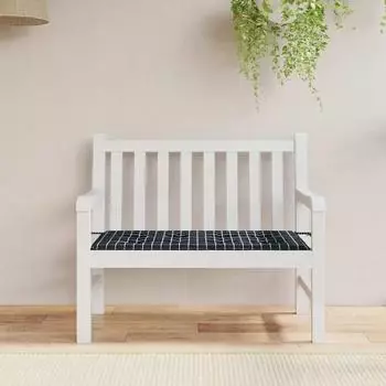 vidaXL Gartenbank-Auflage Schwarz Karomuster 120x50x4cm Oxford-Gewebe (361136)