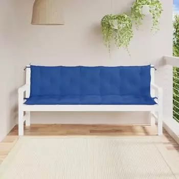 vidaXL Gartenbank-Auflagen 2 Stk. Blau 180x50x7cm Oxford-Gewebe (361726)