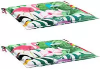 vidaXL Gartenstuhl-Kissen 2 Stk. Mehrfarbig 40x40x4 cm Stoff