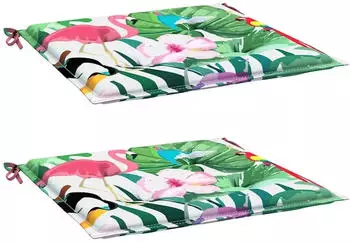 vidaXL Gartenstuhl-Kissen 2 Stk. Mehrfarbig 40x40x4cm Stoff (361017)
