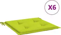 vidaXL Gartenstuhl-Kissen 6 Stk. Knallgr&uuml;n 40x40x3 cm Oxford-Gewebe