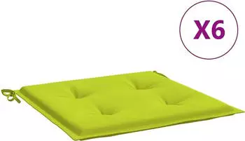 vidaXL Gartenstuhl-Kissen 6 Stk. Knallgr&uuml;n 40x40x3cm Oxford-Gewebe (314028)
