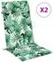 vidaXL Hochlehner-Auflagen 2 Stk. Blattmuster Oxford-Gewebe (361910)