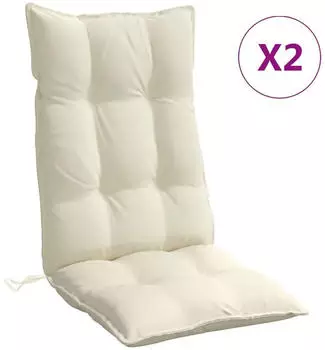 vidaXL Hochlehner-Auflagen 2 Stk. Creme Oxford-Gewebe (377608)