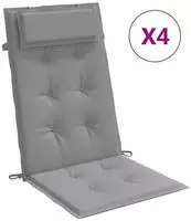 vidaXL Hochlehner-Auflagen 4 Stk. Grau Oxford-Gewebe
