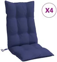 vidaXL Hochlehner-Auflagen 4 Stk. Marineblau Oxford-Gewebe