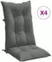 vidaXL Hochlehner-Auflagen 4 Stk. Melange Dunkelgrau 120x50x7cm Stoff (4002350)