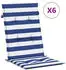 vidaXL Hochlehner-Auflagen 6 Stk. Blau & Weiß Gestreift Stoff (361255)