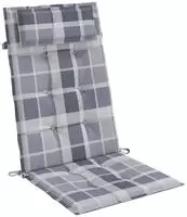 vidaXL Hochlehner-Auflagen 6 Stk. Grau Karomuster Oxford-Gewebe