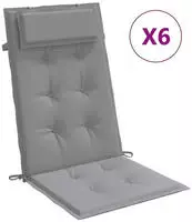 Hochlehner-auflagen 6 Stk. Grau Oxford-gewebe - Vidaxl