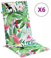 vidaXL Hochlehner-Auflagen 6 Stk. Mehrfarbig Oxford-Gewebe