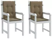 vidaXL Niedriglehner-Auflagen 2 Stk. Melange Taupe 100x50x4 cm Stoff