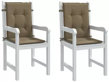 vidaXL Niedriglehner-Auflagen 2 Stk. Melange Taupe 100x50x4cm Stoff (4002469)