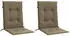 vidaXL Niedriglehner-Auflagen 2 Stk. Melange Taupe 100x50x4cm Stoff (4002469)