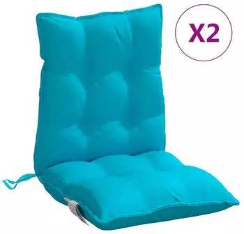 vidaXL Niedriglehner-Auflagen 2 Stk. T&uuml;rkis Oxford-Gewebe (377734)