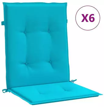 vidaXL Niedriglehner-Auflagen 6 Stk. T&uuml;rkis Stoff (361339)