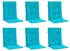 vidaXL Niedriglehner-Auflagen 6 Stk. Türkis Stoff (361339)