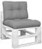 vidaXL Palettenkissen 2-tlg. Grau Stoff (360646)