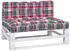 vidaXL Palettenkissen 2-tlg. Rot Karomuster Stoff (360746)