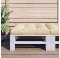vidaXL Palettenkissen Beige 80x80x12 cm Stoff
