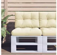 vidaXL Palettenkissen Creme 50x40x12 cm Stoff