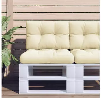 vidaXL Palettenkissen Creme 50x40x12cm Stoff (360537)