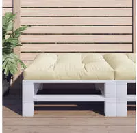 vidaXL Palettenkissen Creme 80x80x12 cm Stoff