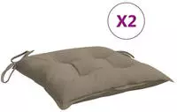 vidaXL Stuhlkissen 2 Stk. Taupe 40x40x7 cm Oxford-Gewebe
