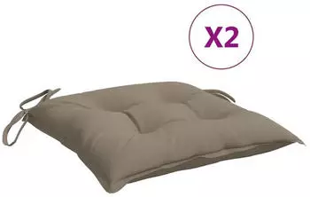 vidaXL Stuhlkissen 2 Stk. Taupe 40x40x7cm Oxford-Gewebe (361474)