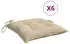 vidaXL Stuhlkissen 6 Stk. Beige 40x40x7cm Oxford-Gewebe (361461)