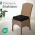 Beautissu Mila Stuhlkissen 50x50x10cm Schwarz 2tlg