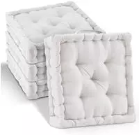 4er Set Bodenkissen Sitzkissen Mila, 40x40cm, Natur