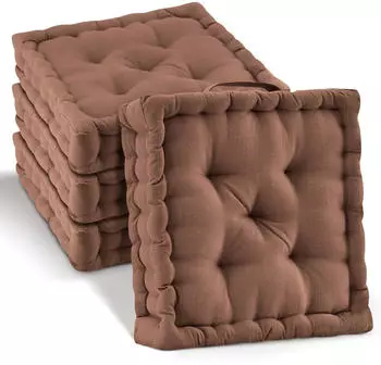 Beautissu Mila Stuhlkissen 40x40x8cm Braun 4tlg