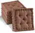 Beautissu Mila Stuhlkissen 40x40x8cm Braun 4tlg