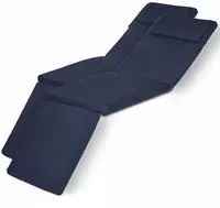 2er Set Luxus Deckchair Auflage Loftlux Dc, 175x45x5cm, Dunkelblau