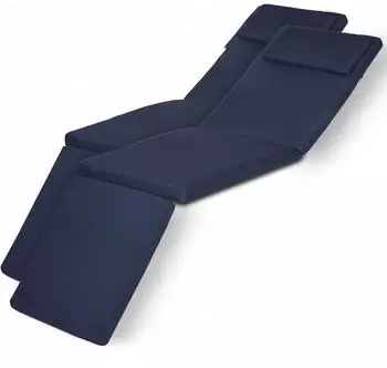 Beautissu Loftlux DC Deckchairauflage 175x45x5cm Dunkelblau 2tlg