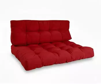 Beautissu ECO Style Palettenkissen Sitz 120x80x15cm Rot + R&uuml;cken 1tlg