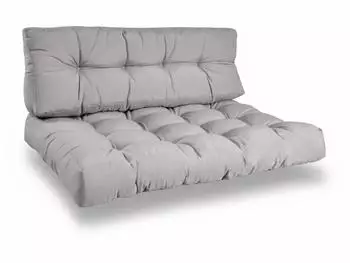 Beautissu ECO Style Palettenkissen Sitz 120x80x15cm Hellgrau + R&uuml;cken 1tlg
