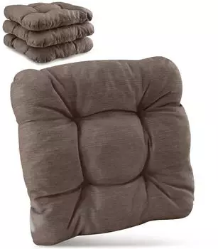 Beautissu HighLux SK Stuhlkissen 40x40x8cm Taupe 4tlg