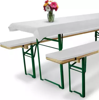 Beautissu Comfort XS Bierbankauflage 50cm Wei&szlig; 3tlg