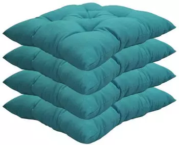 NYVI Stuhlkissen f&uuml;r Gartenst&uuml;hle 38x38cm 4er Set T&uuml;rkis