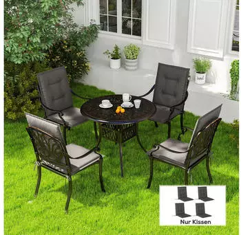 Outsunny Sitzkissen-Set f&uuml;r Drau&szlig;en Polyester Dunkelgrau 108x50x5cm