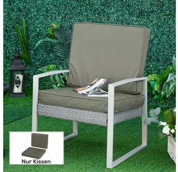 Outsunny Sitzkissen-Set f&uuml;r Drau&szlig;en Polyester Dunkelgrau 56x52x7cm