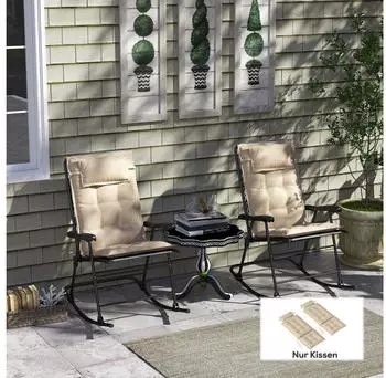 Outsunny Sitzkissen-Set f&uuml;r Drau&szlig;en Polyester Beige 116x50x5cm