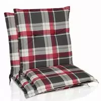 2er Set Sunny Rk Niedriglehner Auflage 100x50cm Bordeaux Kariert