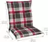 Beautissu 2er Set Sunny RK Niedriglehner Auflagen 100x50cm in Bordeaux Kariert