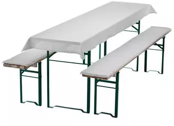 NYVI Bierbankauflagen Set 240x90cm Uni Wei&szlig;